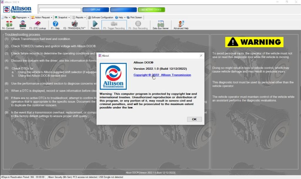 12.2022 Allison DOC + 2023 GEN5 Transmission Diagnostic Software