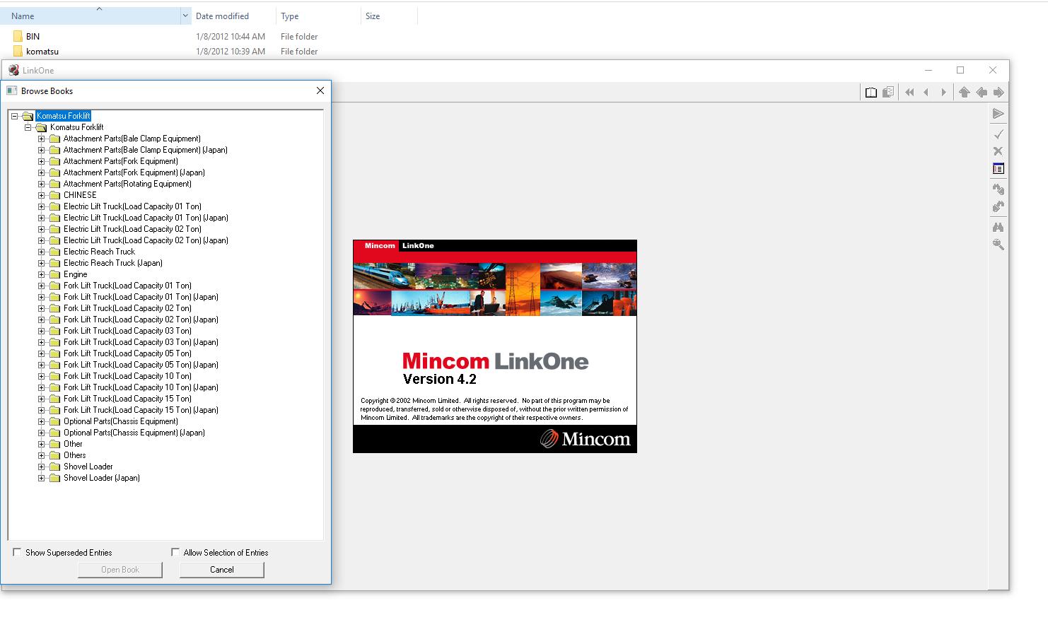 Komatsu  Forklift LinkOne EPC 11.2012  Spare Parts Catalog