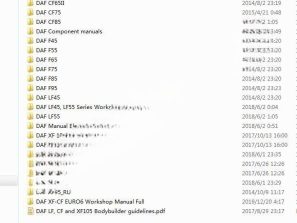 Workshop Service Manual PDF Update 2019 for DAF Truck