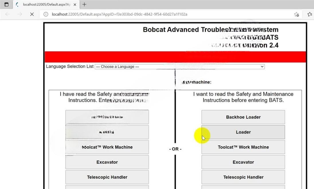 Bobcat BATS 01.2022 Advanced Troubleshooting System v2.4