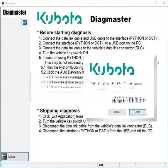 02.2025 Kubota DiagMaster 25.02.01 Level 9 Applicable MERLO,Manitou,Carrier,Nonself,CNH,Bobcat