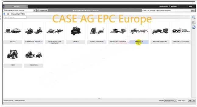 CNH's Case CE EUR 07/2019 EPC Electrical Spare Parts Catalogue
