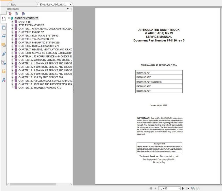 Bell Machinery Workshop Service Manual PDFs Full Set Download - Image 6