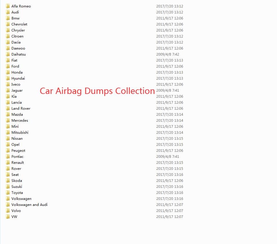 Car Airbag Dumps Collection Files Download
