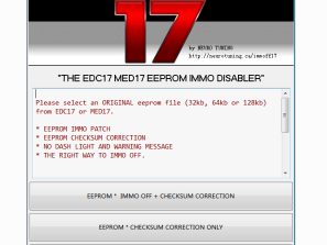 IMMOFF17: EDC17 MED17 Immobilizer Off Software (IMMO OFF / ECU)
