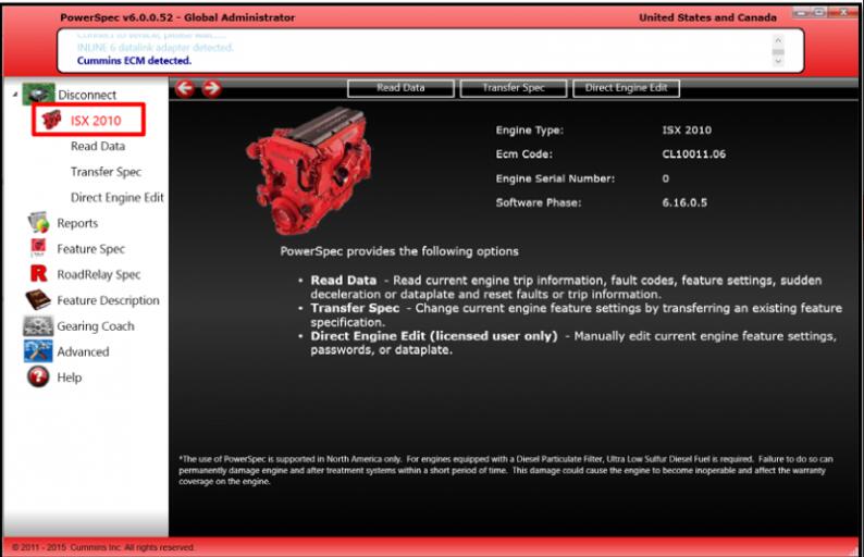 PowerSpec 12.0.0.29 for Cummings Diesel Engine ECM Calibration Tool