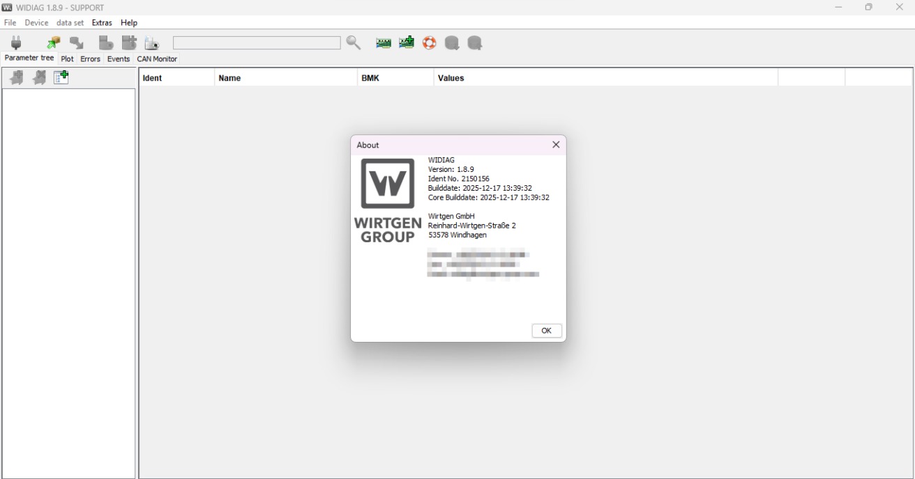 12.2025 Wirtgen WIDIAG Diagnostic Software 1.8.9 & 1.06.012 Diagnostic Software